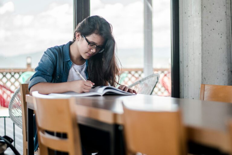 Girl Studying for IELTS